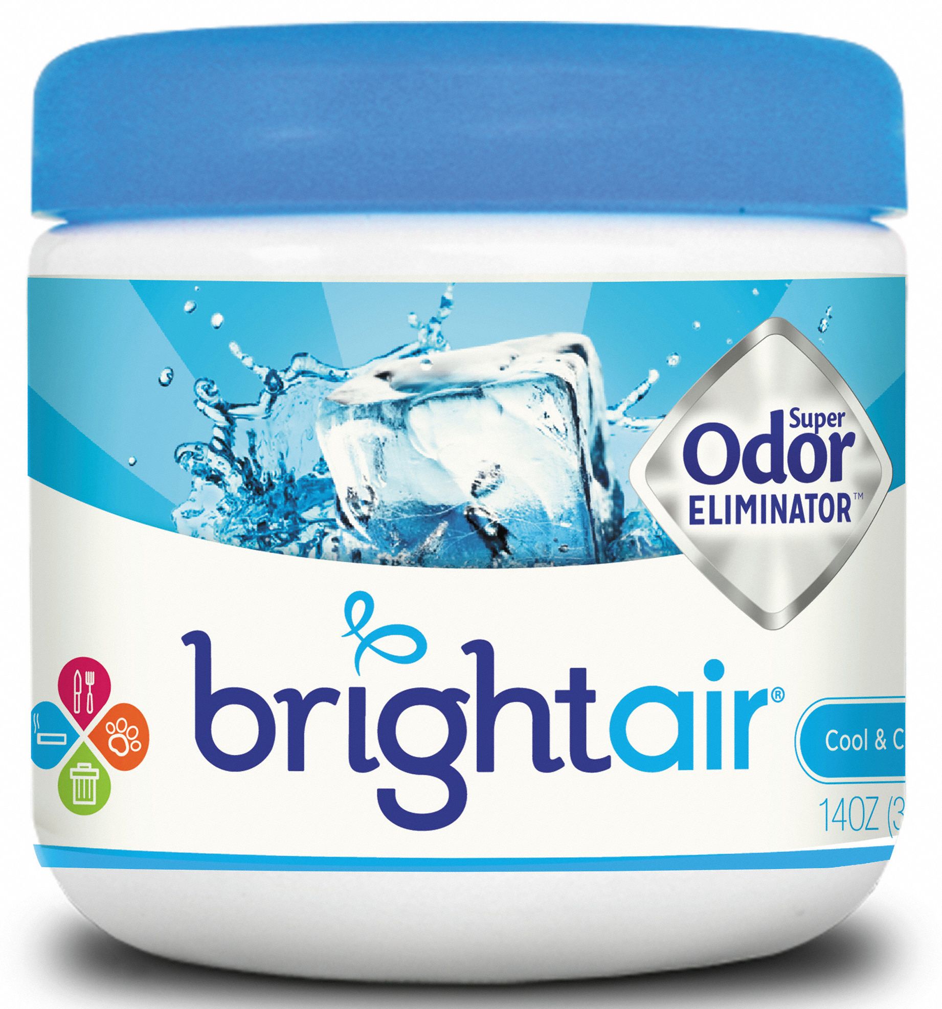 Deodorizer: Odor Eliminators, Jar, 14 oz Container Size, Gel, Ready to Use, Blue, 6 PK
