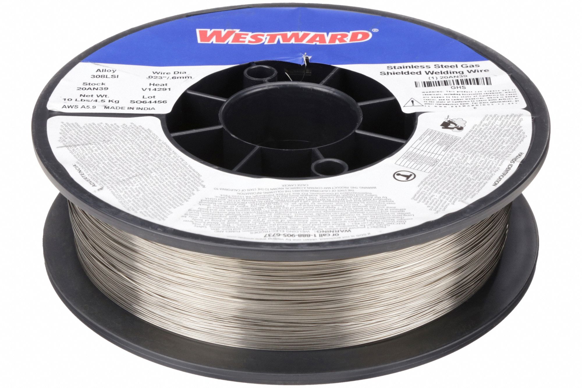 MIG Welding Wire: Stainless Steel, ER308Si/308LSi, 0.023 in, 10 lb