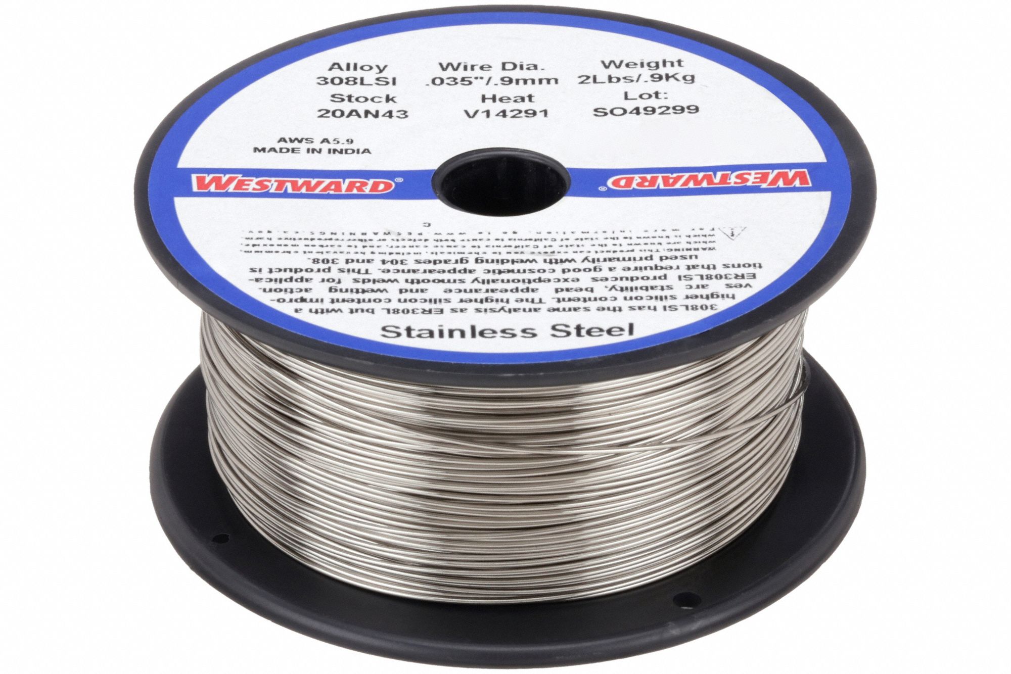 MIG Welding Wire: Stainless Steel, ER308Si/308LSi, 0.035 in, 2 lb