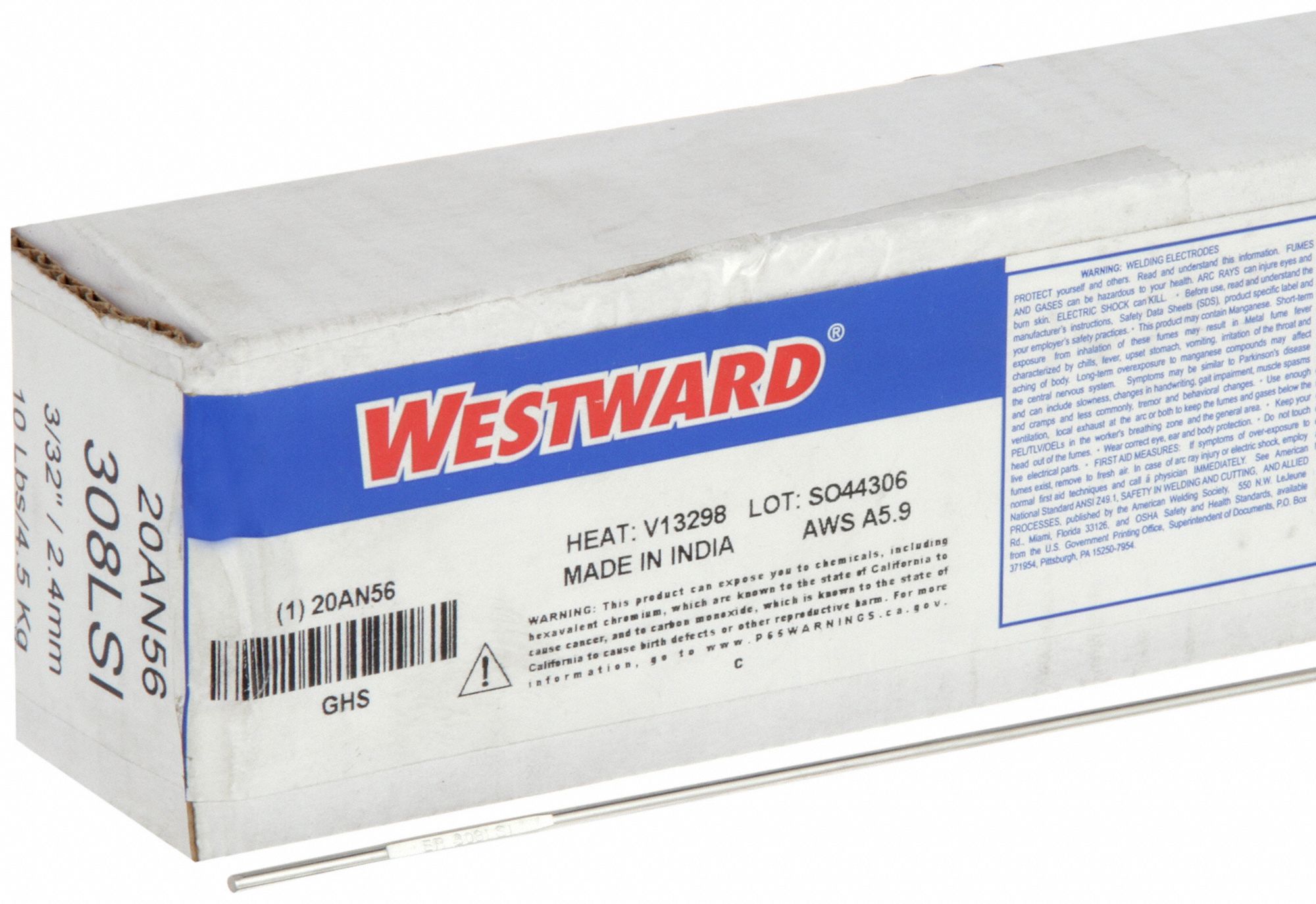 TIG Welding Rod: Stainless Steel, ER308Si/308LSi, 3/32 in x 36 in, 10 lb