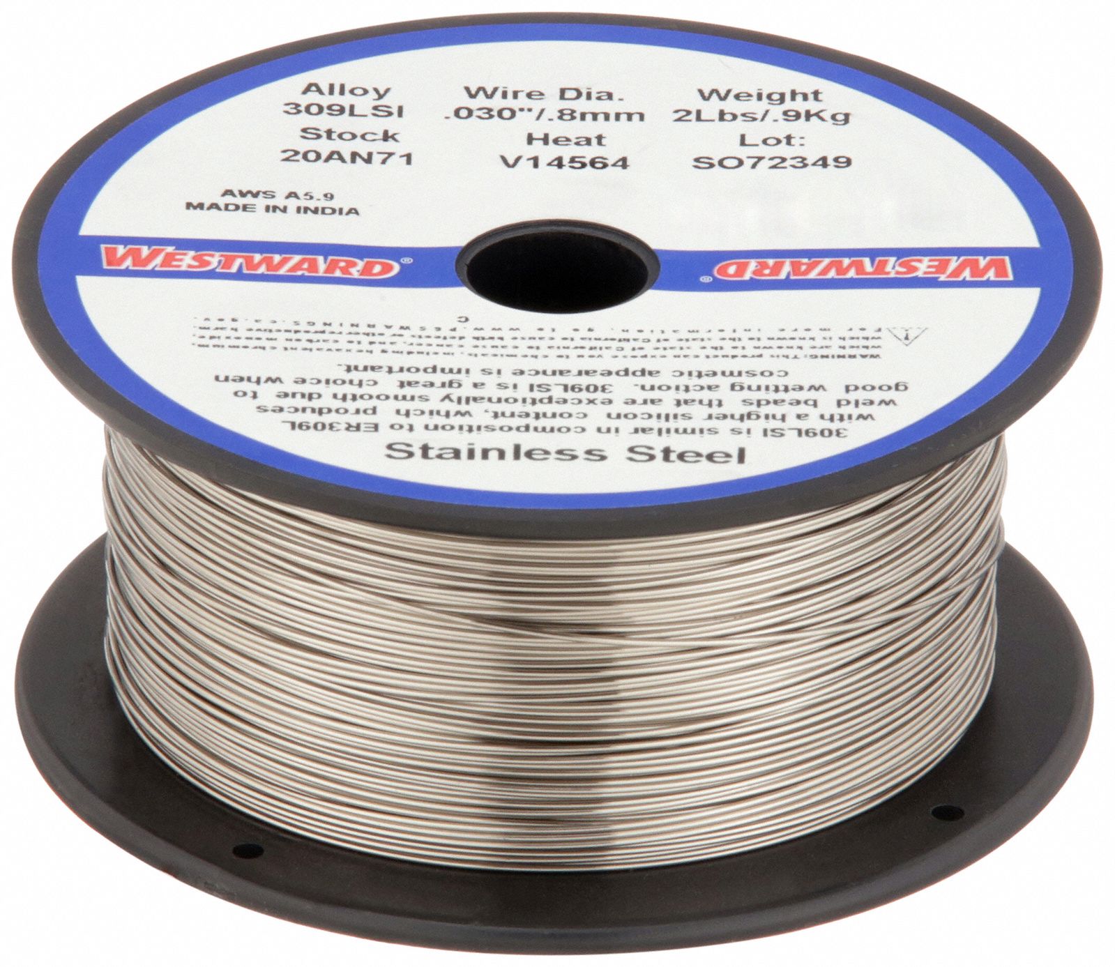 MIG Welding Wire: Stainless Steel, ER309Si/309LSi, 0.03 in, 2 lb