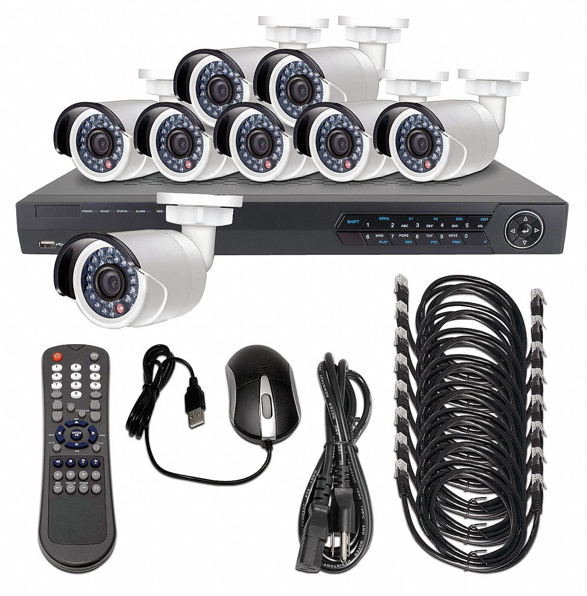 LTS CCTV Kit, All In One, 12VDC, 1 TB 20AR21LTN0882K8B Grainger