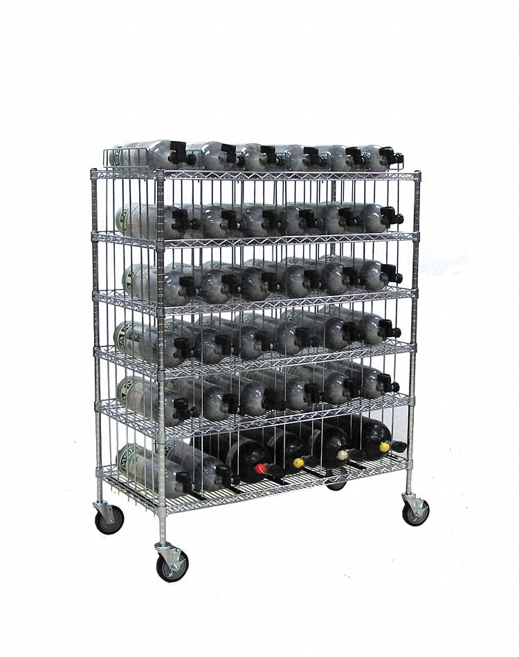 GROVE Mobile Bottle Cart,Maximum 36 Bottles   SCBA Accessories   20AT61|MBR 36