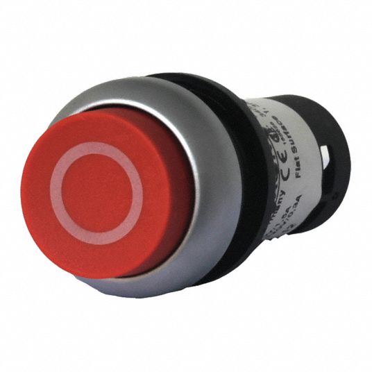 EATON Illuminated Push Button, 22 mm, Momentary, Extended Button, Plastic 20AX69C22DLHRX0