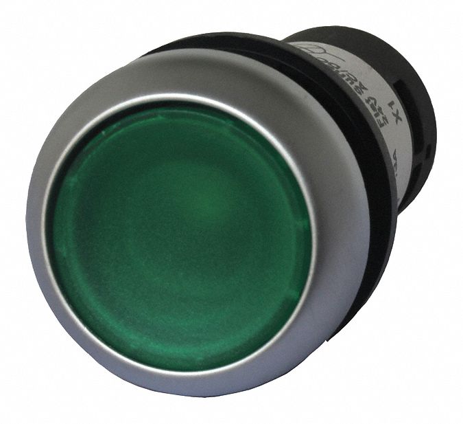 22mm LED 1NO Illuminated Push Button with Maintained Action, Green