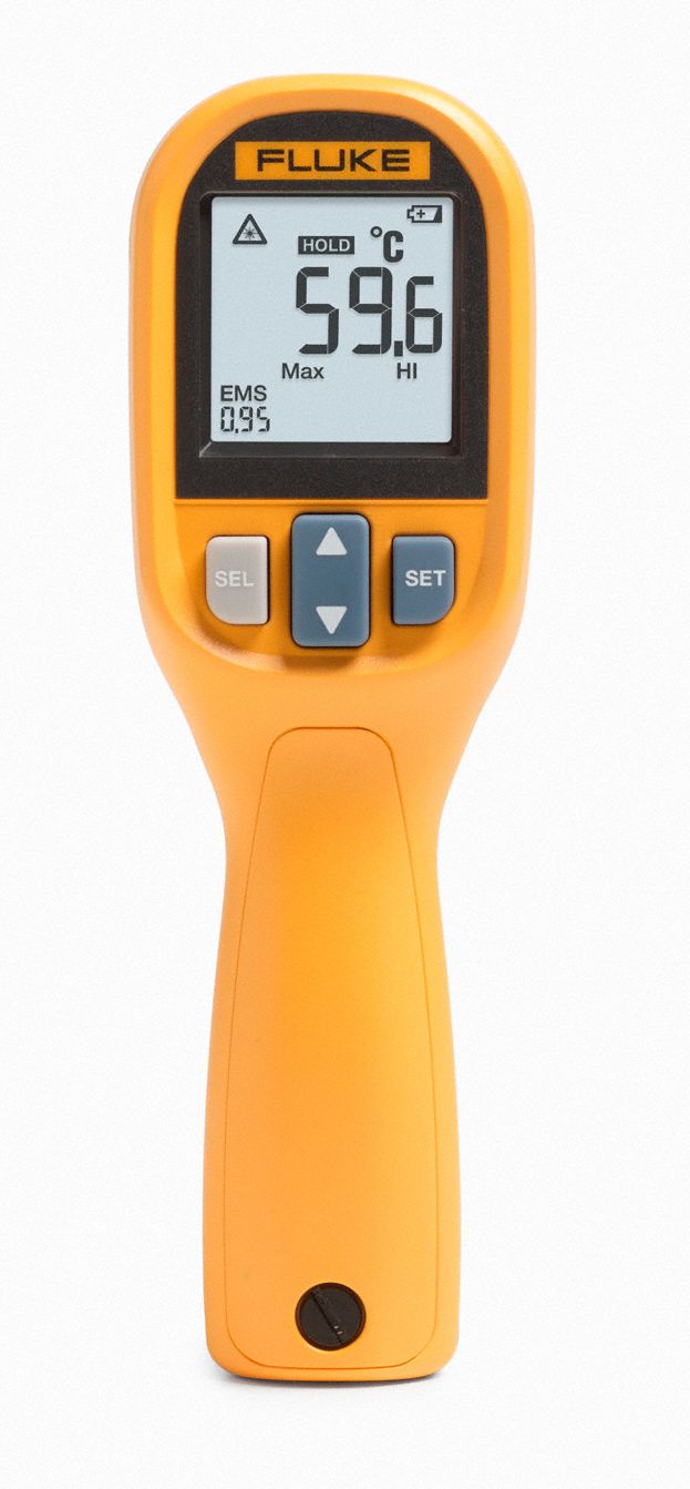 FLUKE Backlit LCD, Infrared Thermometer, Single Dot Laser Sighting