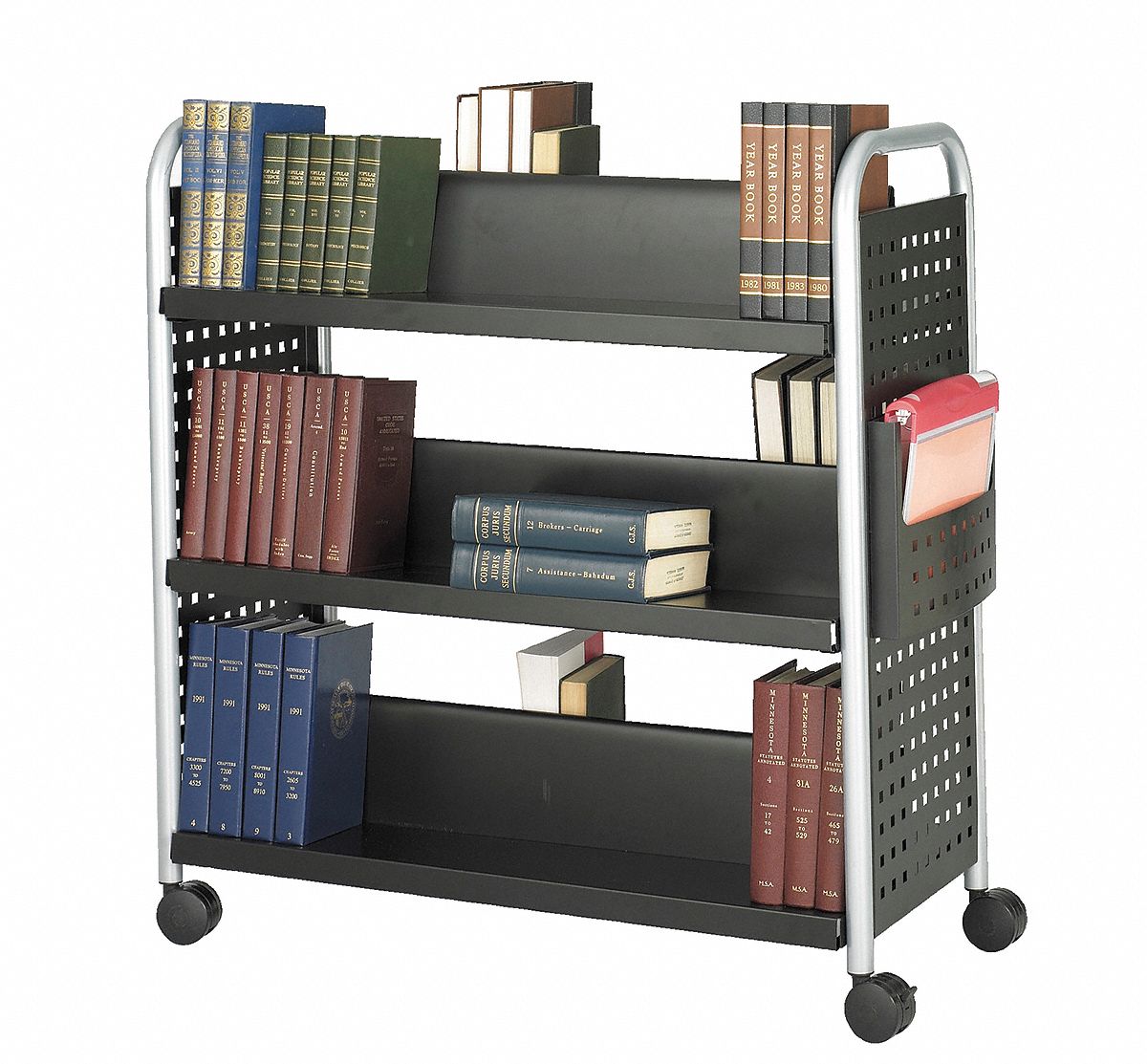 20C475 - Book Cart Double-Sided Black