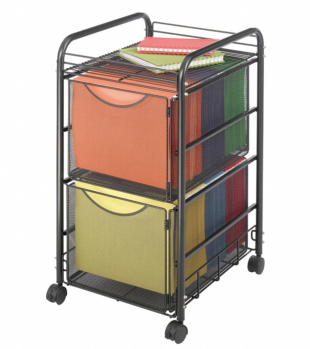 20C490 - Double File Cart w/Drawers Black