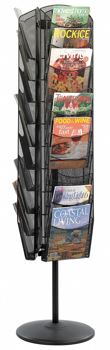 SAFCO, 30 Compartments, Swivel, Rotating Literature Rack - 619T86 ...