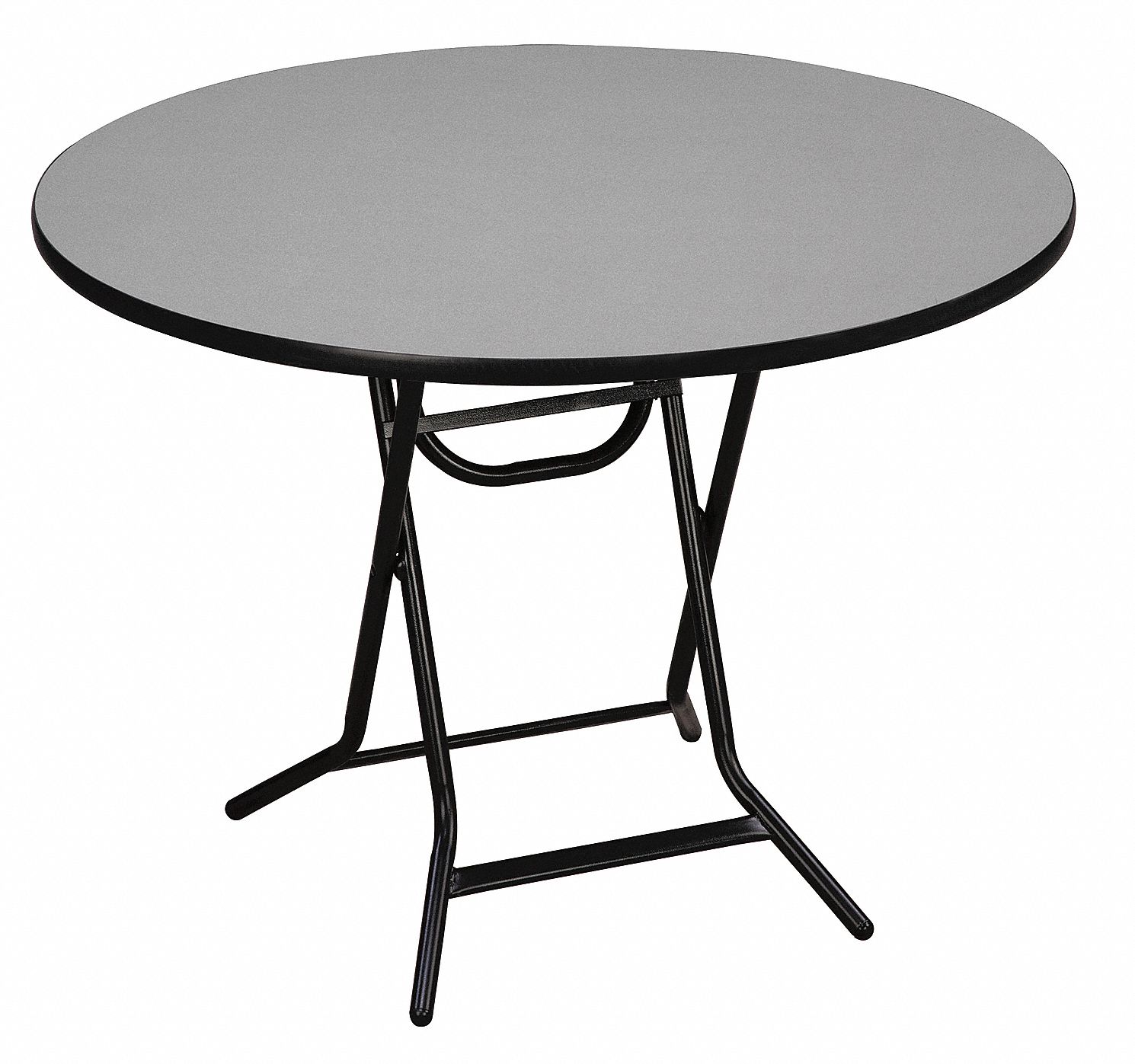 Round Folding Table, 30 in Height, 36 in Diameter, Gray Grainger