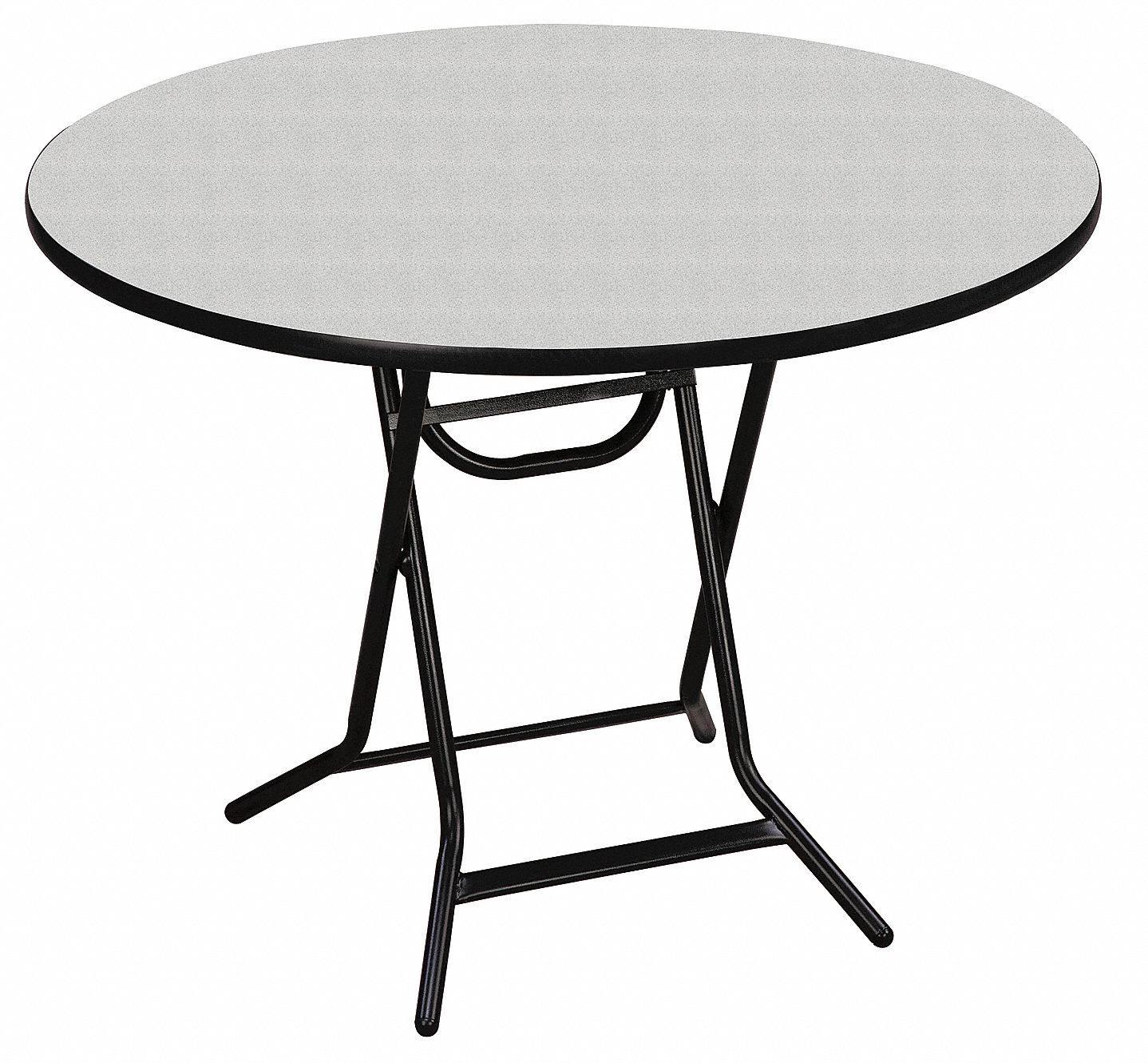 Round Folding Table, 30 in Height, 36 in Diameter, Gray Glace Grainger