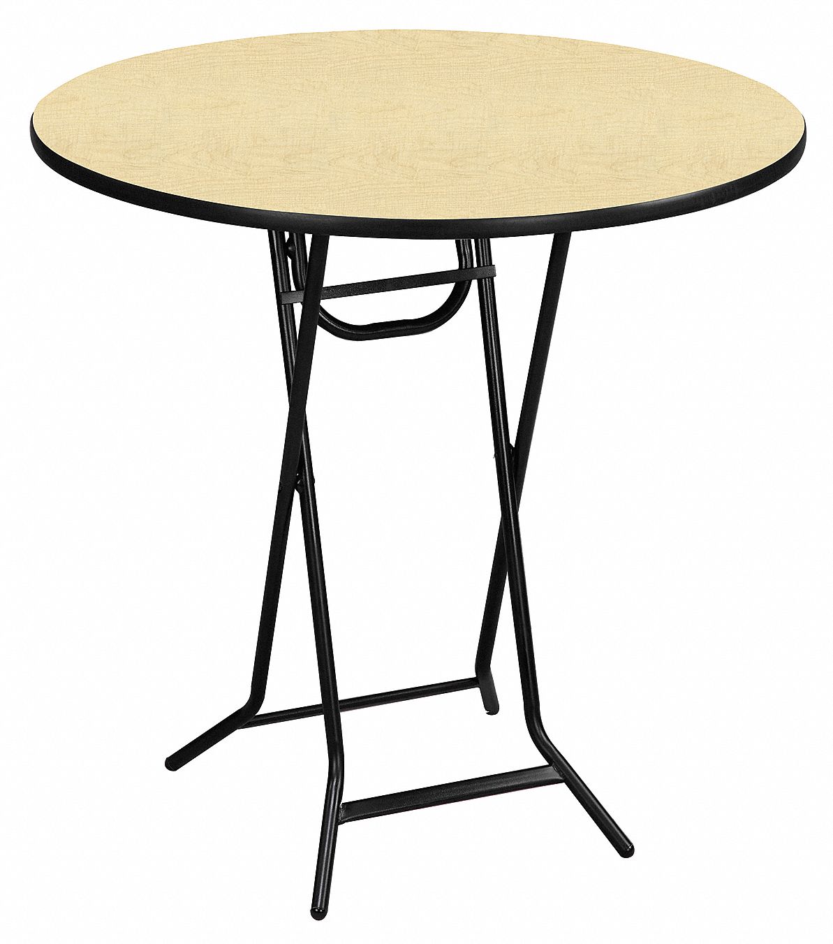 Round Folding Table, 42 in Height, 36 in Diameter, Maple Grainger