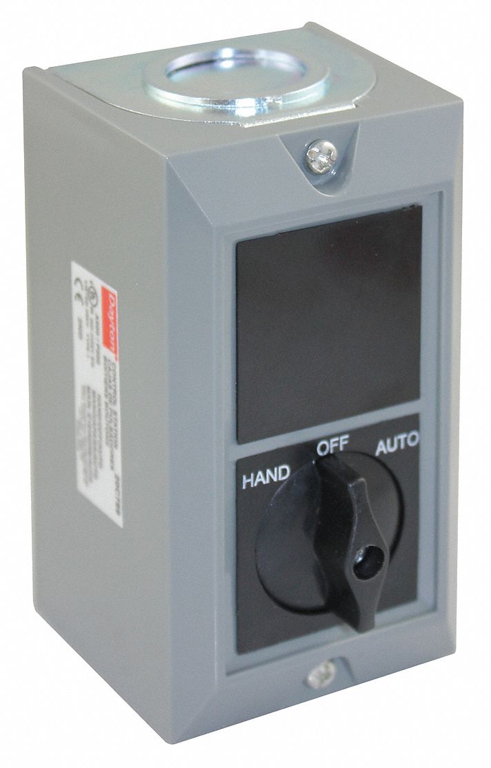 DAYTON Selector Switch Control Station: Maintained, 2NO, Hand/Off/Auto,  Selector Switch, 1 Operators
