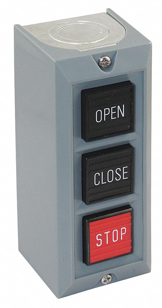 DAYTON Push Button Control Station Momentary / Momentary / Momentary, 1NC/2NO/2NC, Open/Close