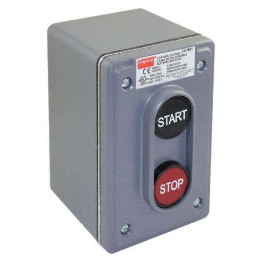 DAYTON Push Button Control Station, 1NO/1NC, Start/Stop, Push Button ...