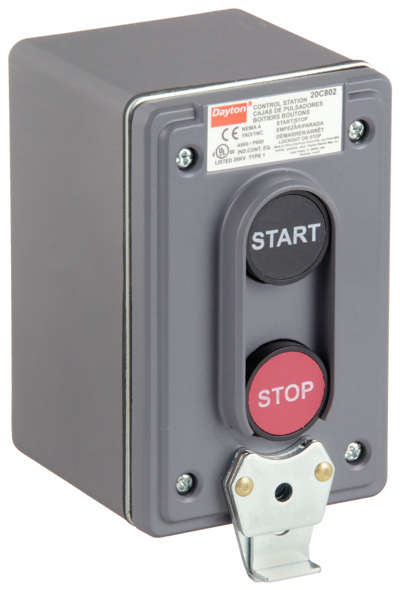 CONTROL STATION, 2 PUSH BUTTONS, 1NO/1NC, START/STOP