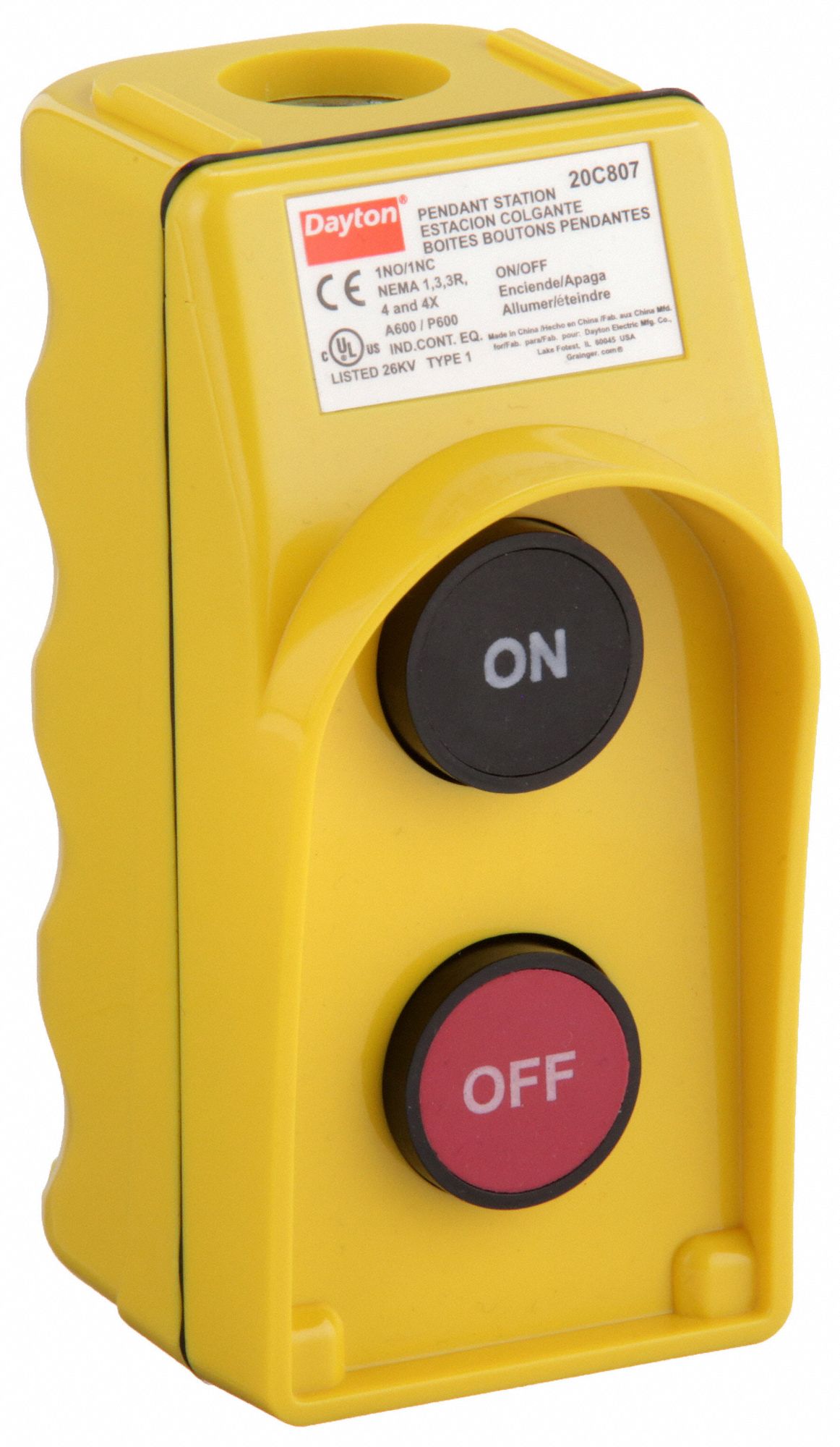 dayton-2-push-buttons-1no-1nc-pendant-control-station-20c807