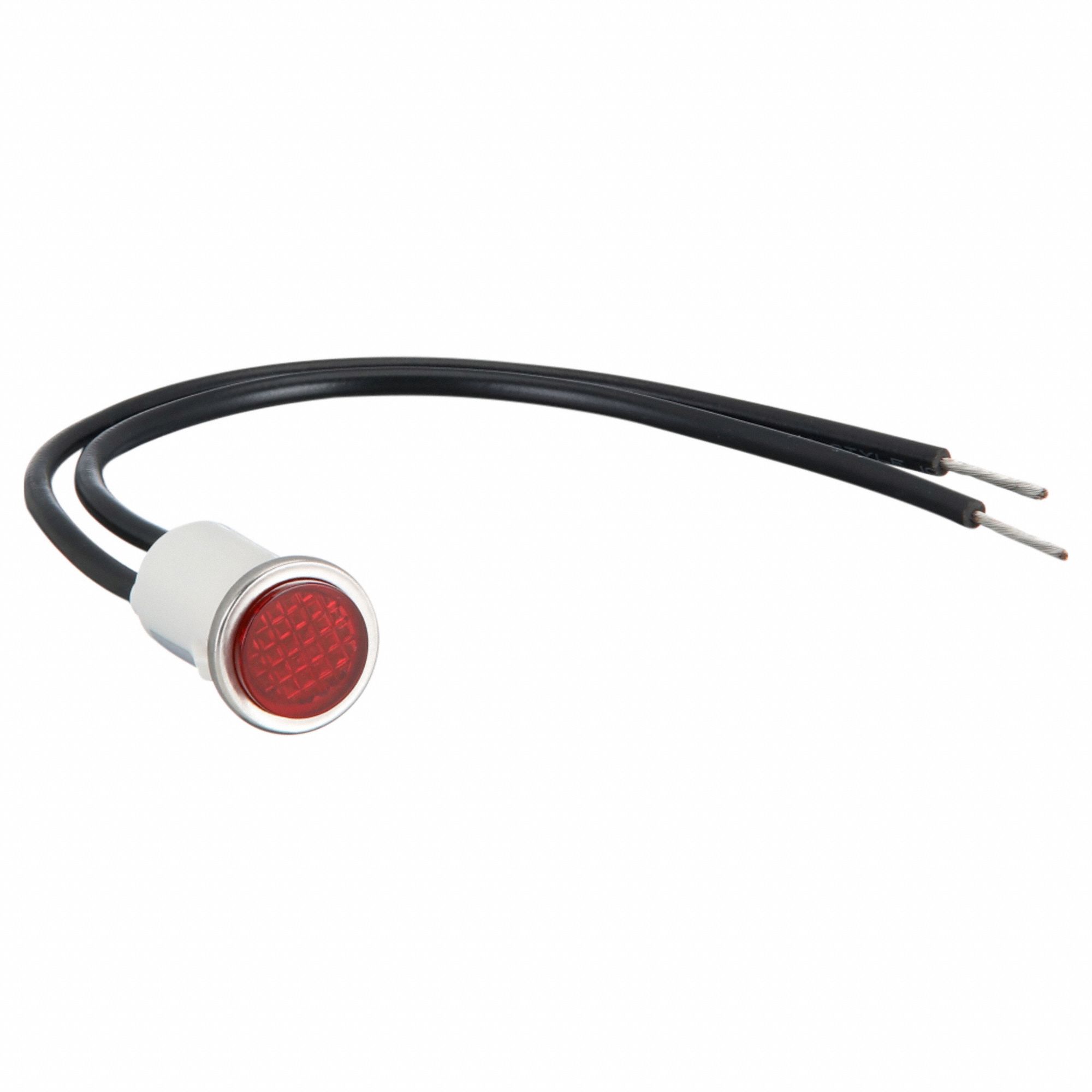 Flush Panel Light: 12 mm Panel Mounting Hole Dia, Incandescent, Flush Head