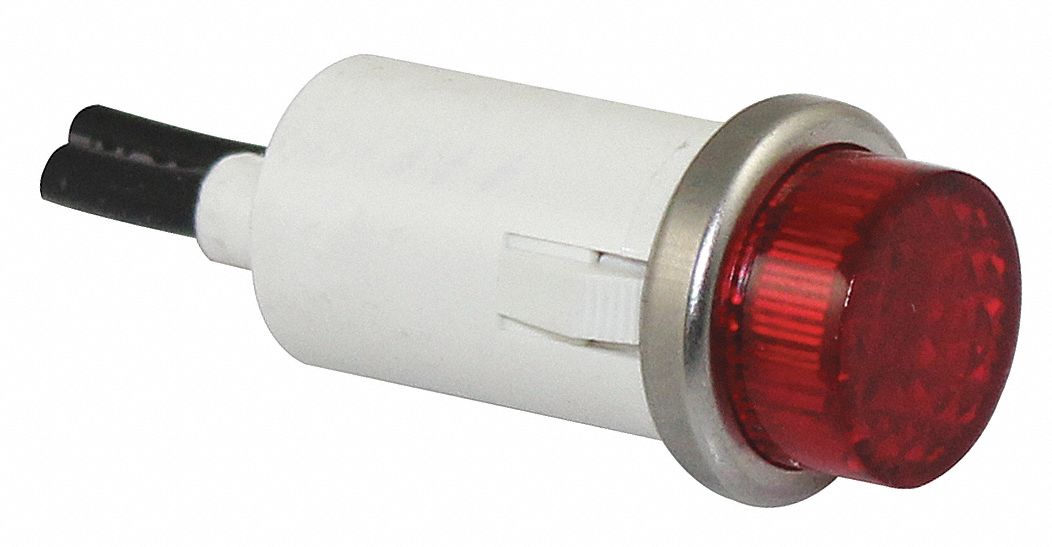 GRAINGER APPROVED Raised Indicator Light, Incandescent Lamp Type, 24V AC/DC Voltage, 1/2 in