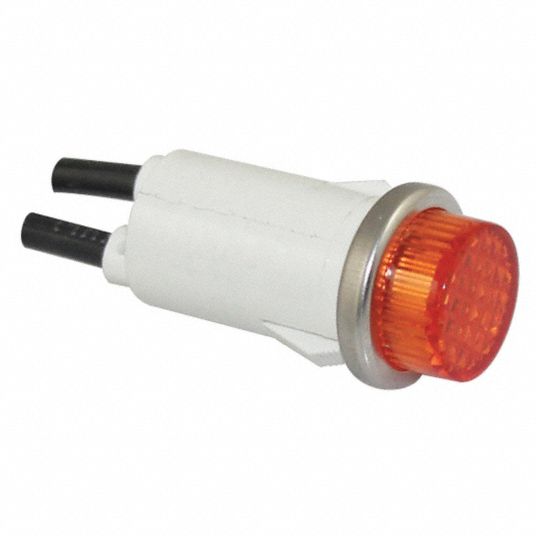 GRAINGER APPROVED Raised Indicator Light, Neon Lamp Type, 120V AC Voltage, 1/2 in Mounting dia
