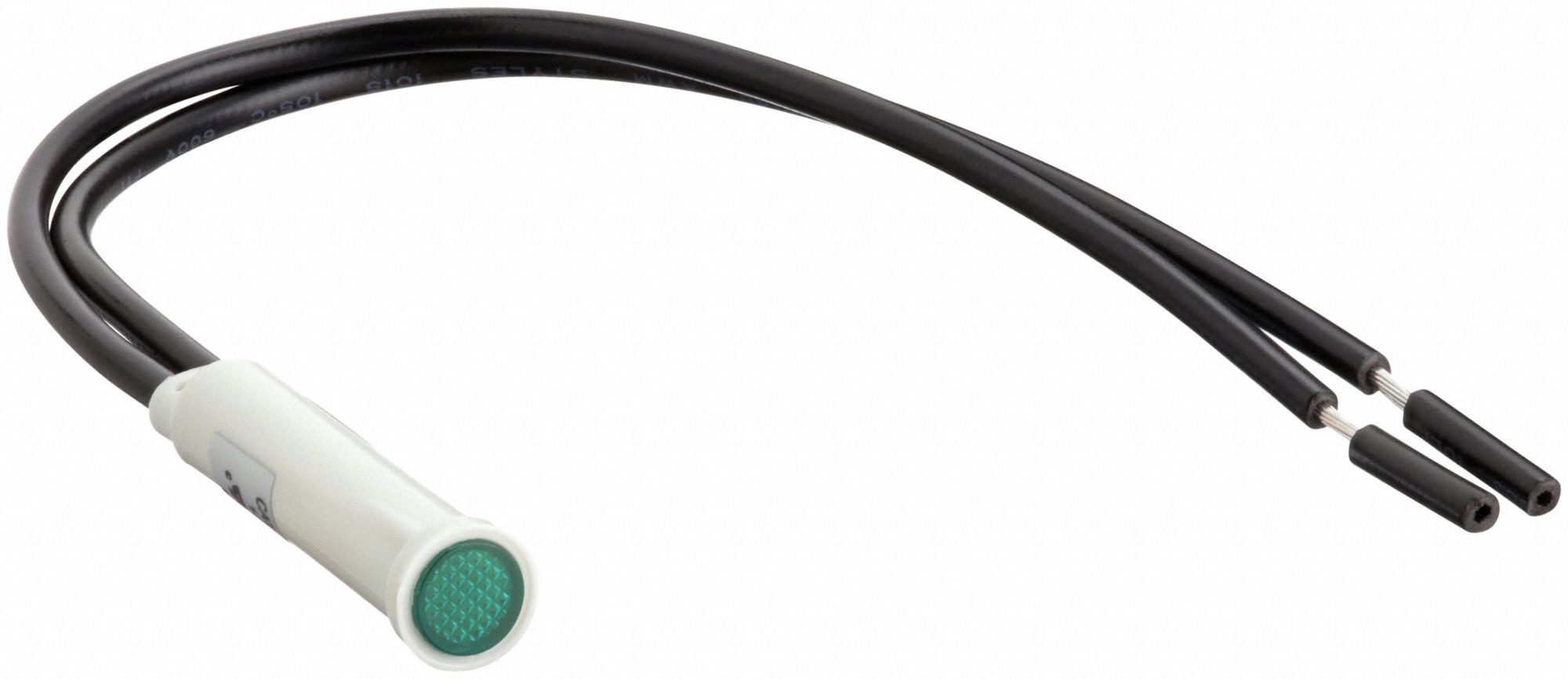 Flush Panel Light: Green, 5/16 in Panel Mounting Hole Dia, Neon, Nylon, 20C858, 1