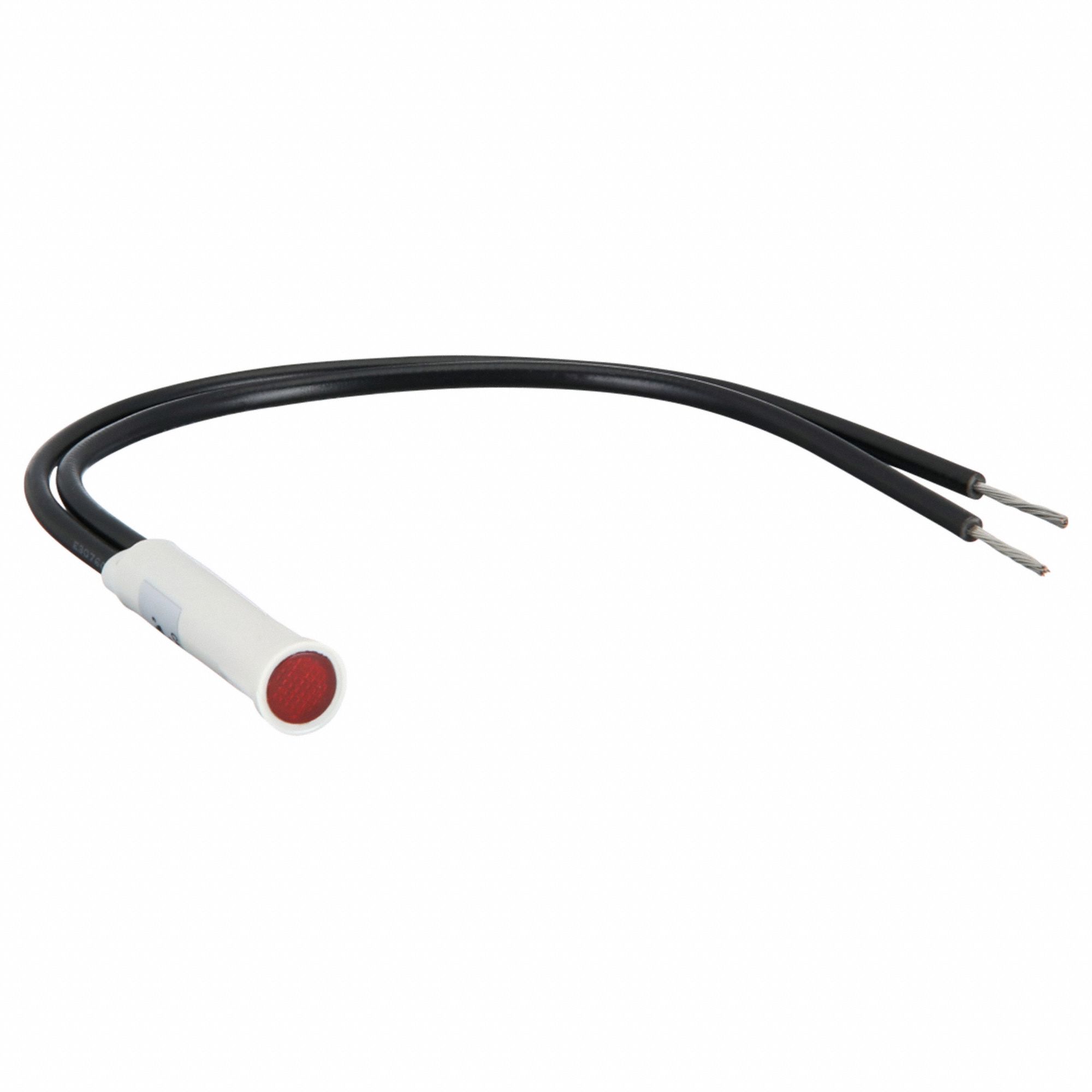 Flush Panel Light: Red, 5/16 in Panel Mounting Hole Dia, Neon, Nylon, Lens Included