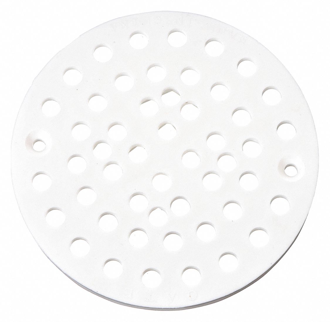 Strainer: 6 3/4 in Overall Dia, 1/4 in Overall Ht, Plastic, White, Round, Screw-In, Screws
