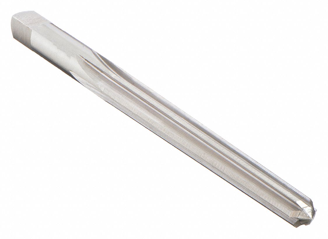 TAPER PIN REAMER, FOR #1 PIN, 9/64 IN SMALL END DIA, 11/64 IN LARGE END DIA, 0.2280