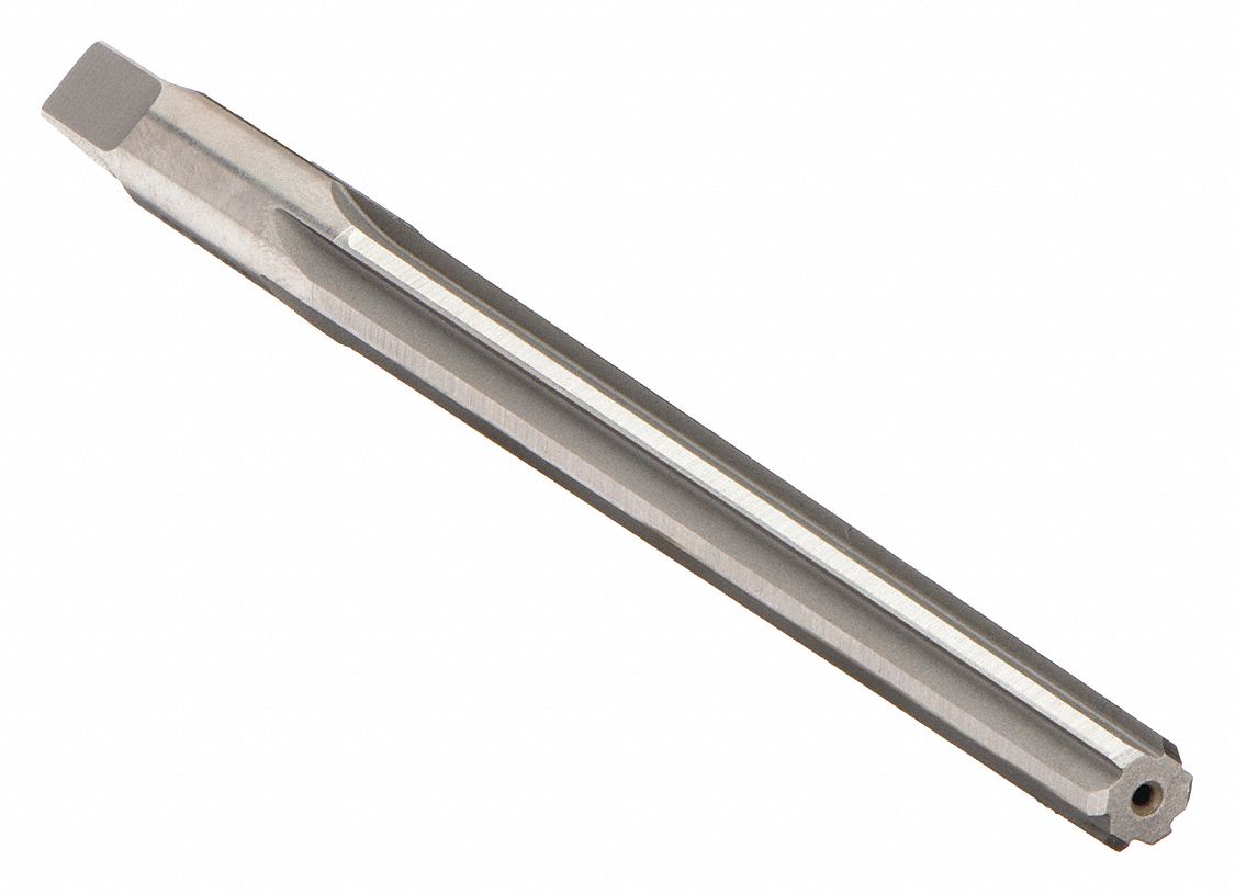 TAPER PIN REAMER, FOR #4 PIN, 13/64 IN SMALL END DIAMETER, ¼ IN LARGE END DIAMETER