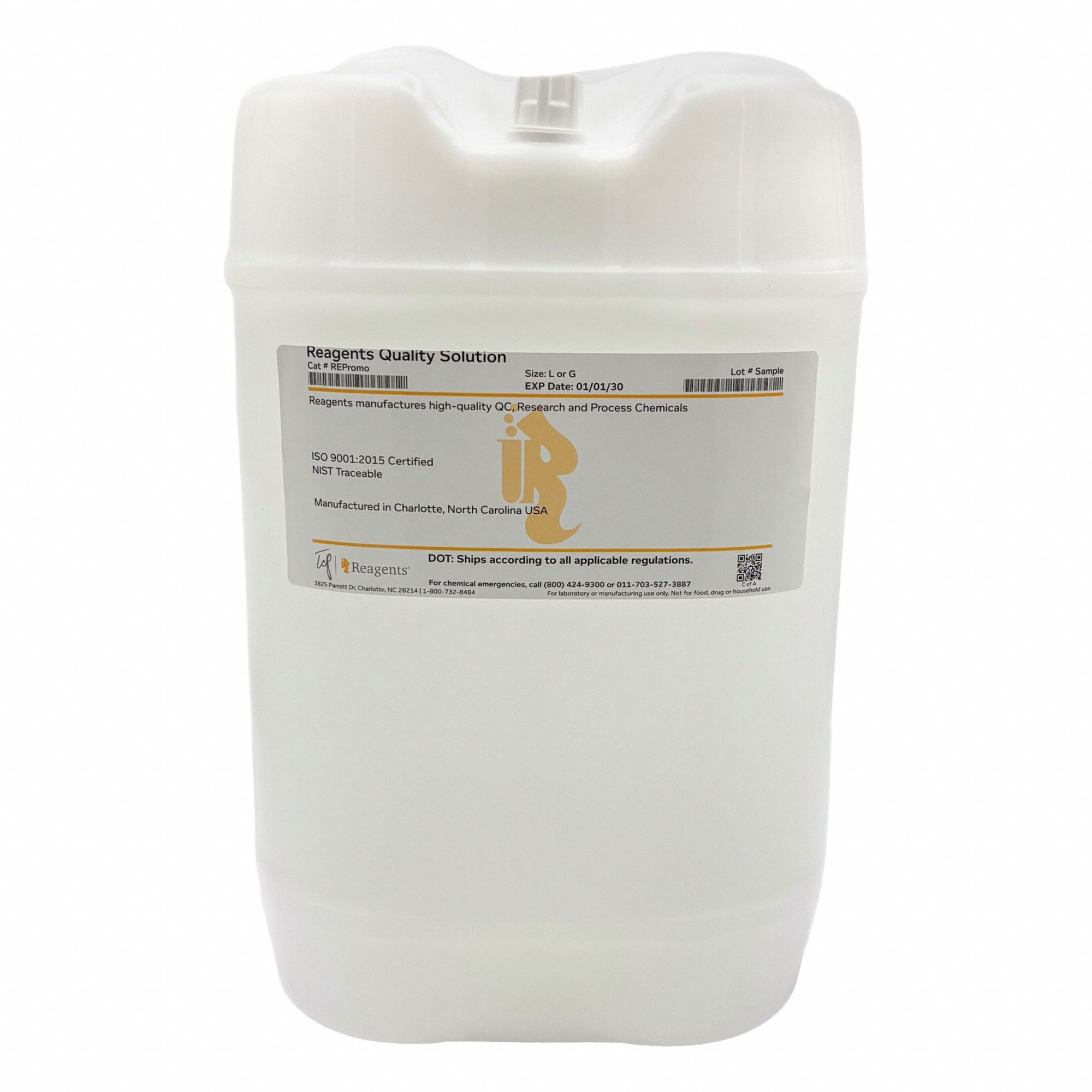 Acetic Acid - Glacial: ACS Reagent, 20 L, 64-19-7, <gt/>99% Concentration, Reagent, Liquid, Bottle, 