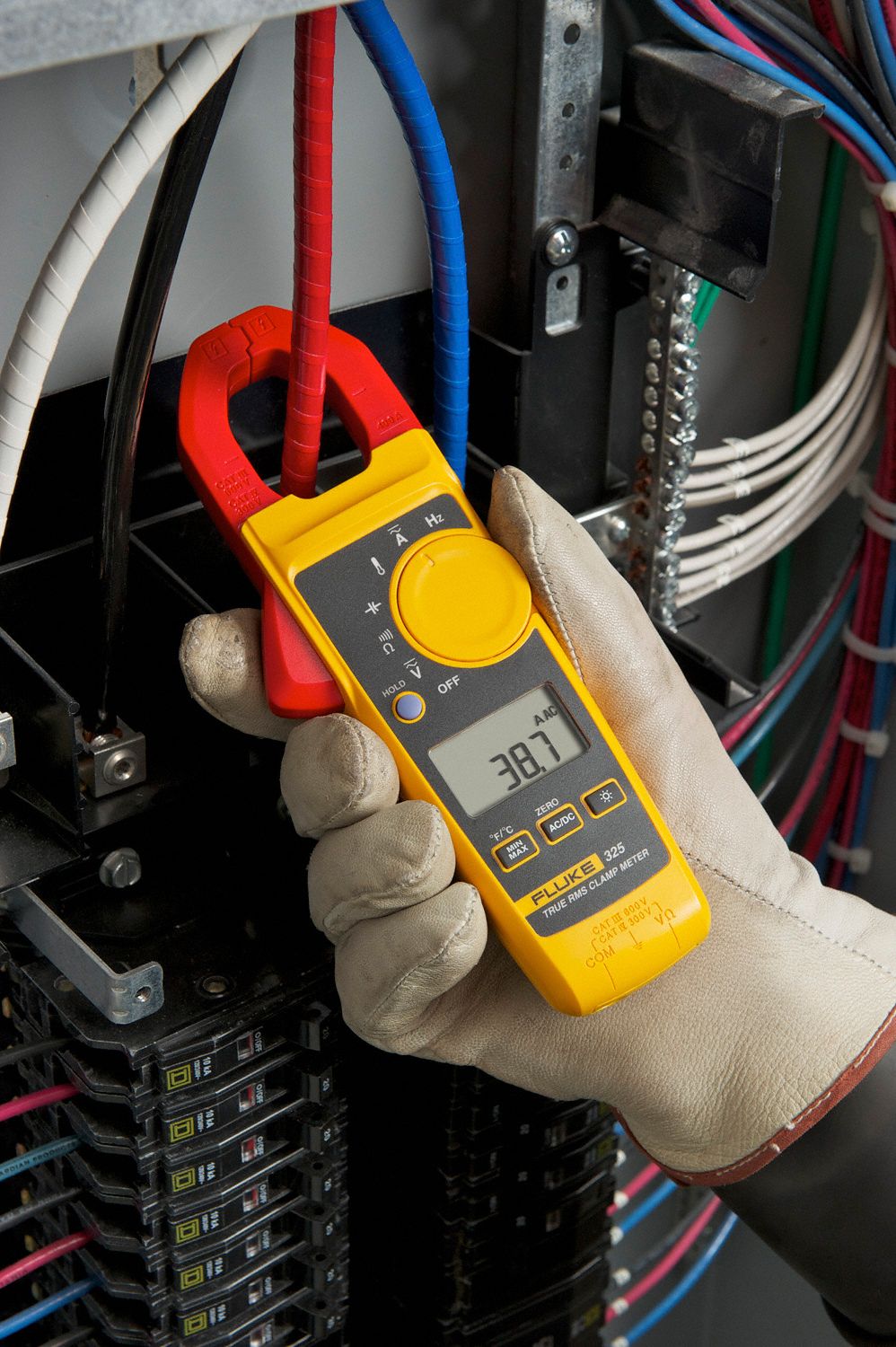 FLUKE Clamp On Digital Clamp Meter, 14° to 752°F Temp. Range, 1.1 in