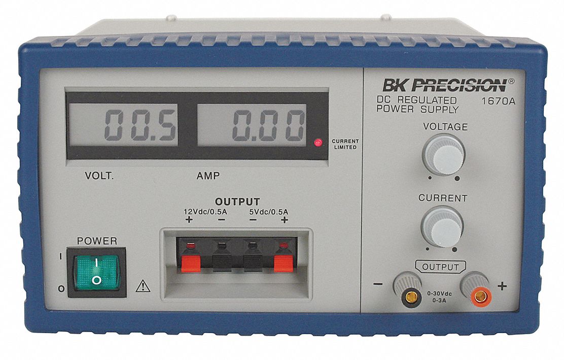 B&K PRECISION, 0 to 30V, 0 to 3 A, DC Power Supply - 20FP71|1670A