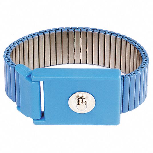 SCS Static Control Wrist Strap, Blue, Metal - 20FV94|AMWS - Grainger