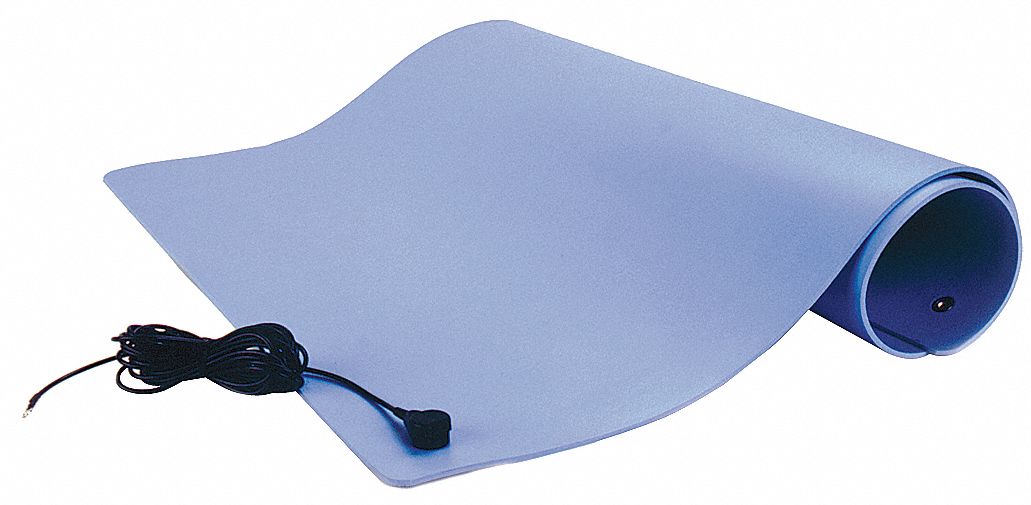 SCS, Blue Vinyl Three-Layer Construction, 2 x 4, Dissipative Floor Mat ...