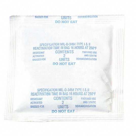 SCS Desiccant Bag, Tyvek Bags, Width 1/4 in, Length 3 1/2 in, Area