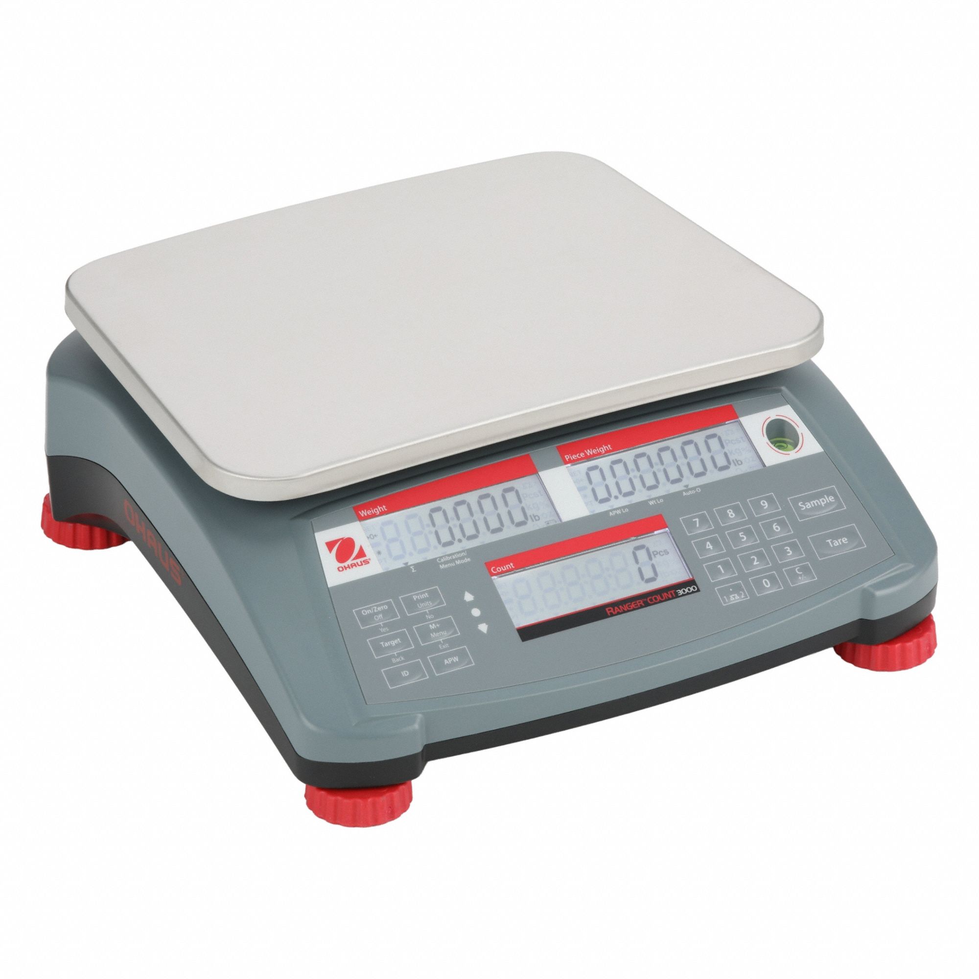 Compact Bench Scale: 30 kg/60 lb, 0.001 kg/0.002 lb, 11 7/8 in Weighing Surface Dp, Digital