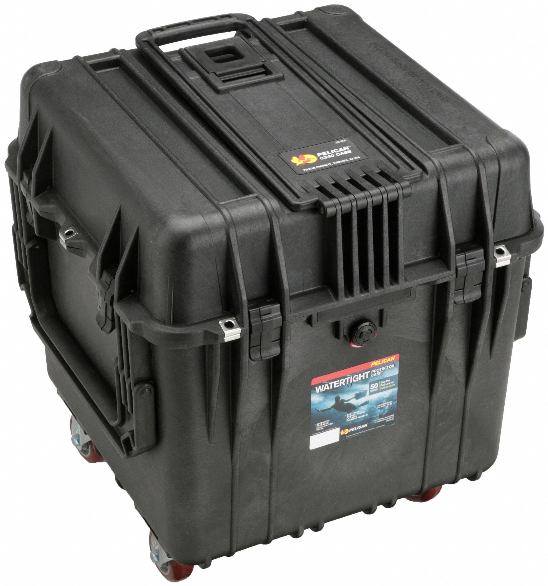 PELICAN Protective Case: 18 in x 18 in x 18 in Inside, Convoluted/Pick and  Plug/Solid, Black, IP67