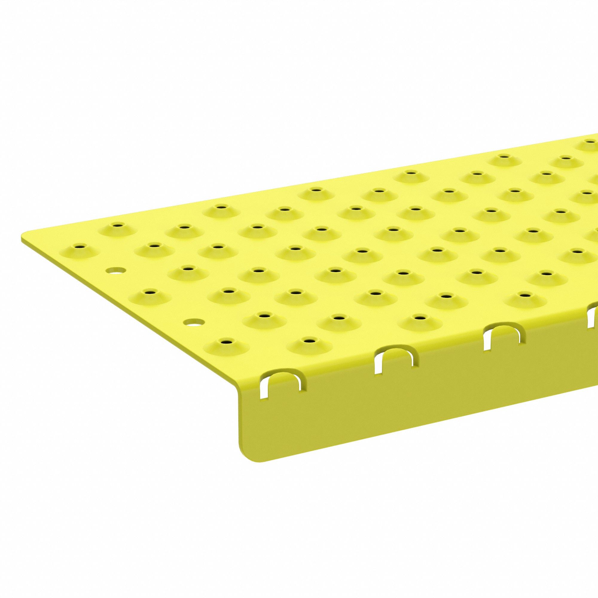 Stair Nosing: Raised Discs, Aluminum, Fastener-Installed, 9 in Dp, 30 in Wd, Yellow