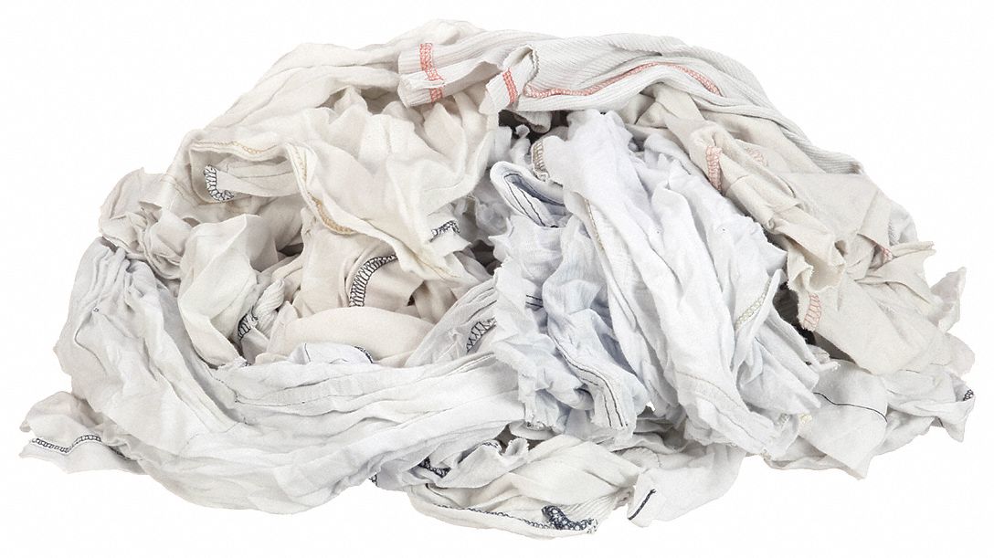 TOUGH GUY, T-Shirt, Virgin, Cloth Rag - 20G115|20G115 - Grainger