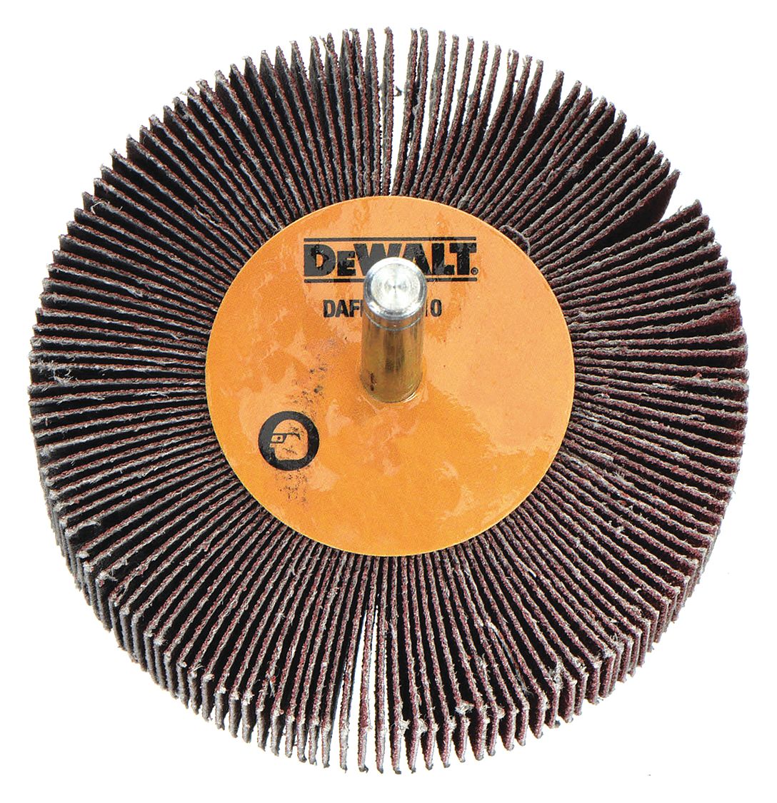 MOUNTED FLAP WHEEL, ¾ IN DIAMETER X ¾ IN W, ¼ IN STRAIGHT SHANK, ALUMINUM OXIDE, 60 GRIT
