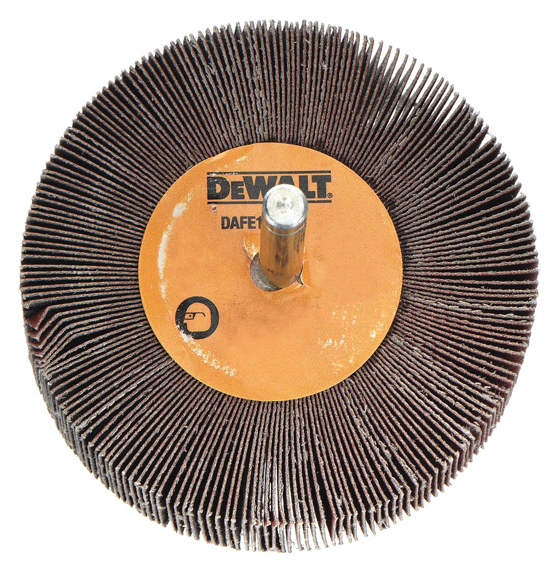 MOUNTED FLAP WHEEL, 3 IN DIAMETER X 1 IN W, ¼ IN STRAIGHT SHANK, ALUMINUM OXIDE, 240 GRIT