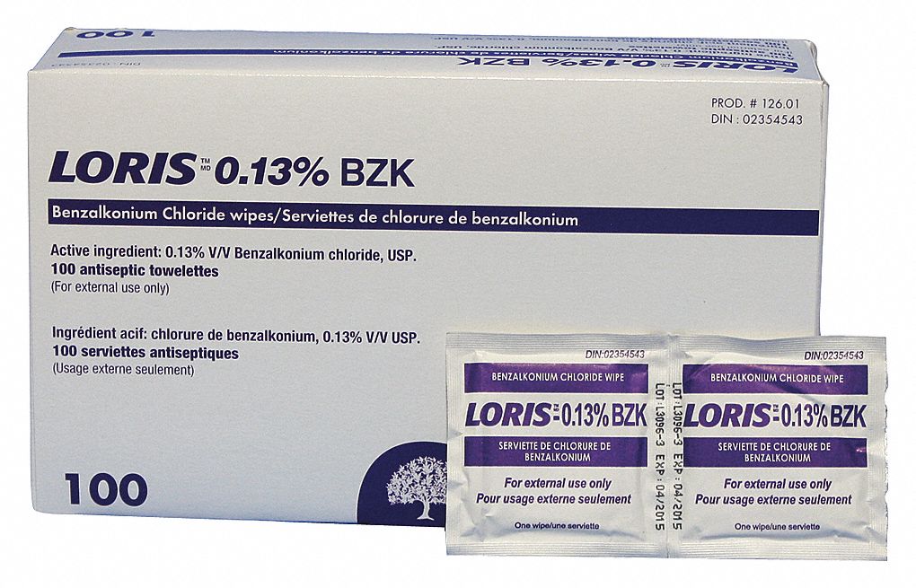 BENZALKONIUM CHLORIDE TOWELS, 1 BX