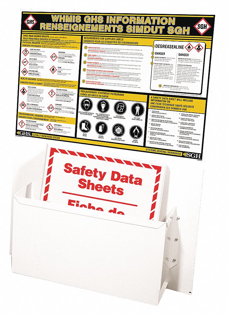 GHS CENTRE, MOUNTING BOARD WITH POCKET, ENGLISH/FRENCH, 18 X 24 IN, PLASTIC/METAL