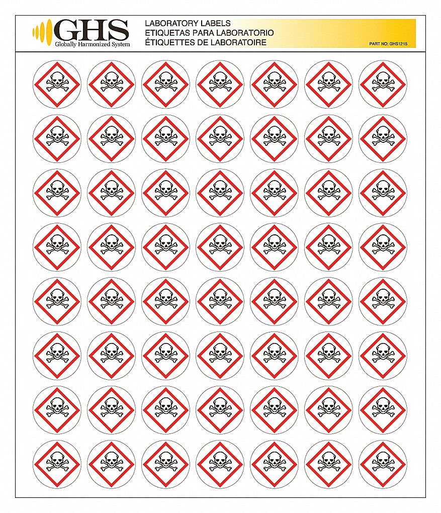 GHS SAFETY SKULL CROSSBONES(1IN) 1,120/PAD - GHS Labels - ICMGHS1215