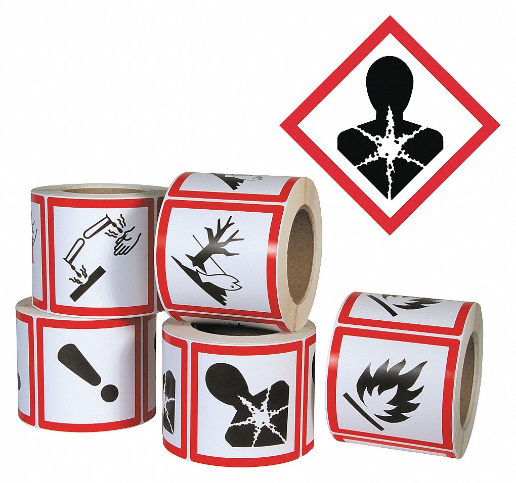 HEALTH HAZARD(4INX4IN) 500/ROLL