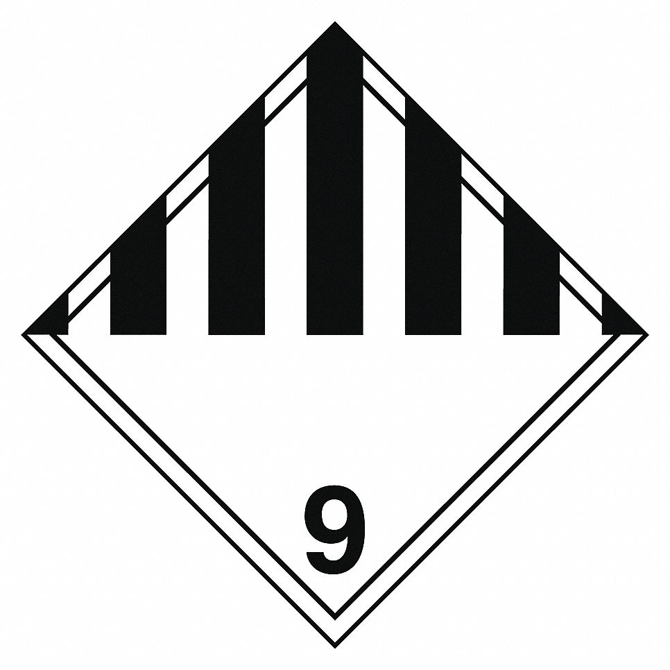 ÉTIQUETTE TMD, CLASSE 9, NOIR/BLANC, 4X4PO, PAPIER, RL 500