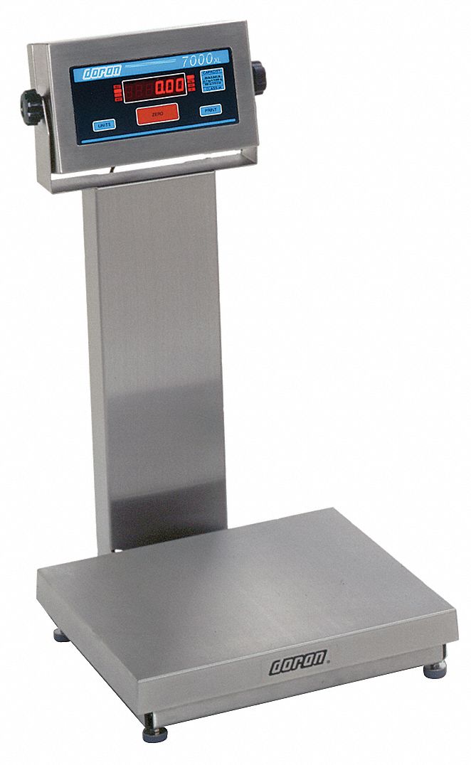 Platform Bench Scale, LED Scale Display, Weighing Units lb - Grainger