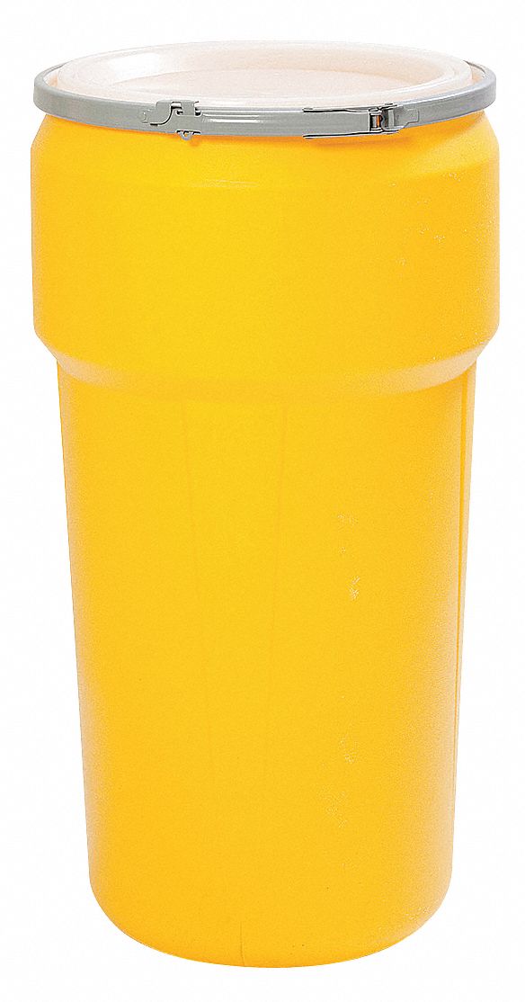 Transport Drum,Open Head,20 gal.,Yellow