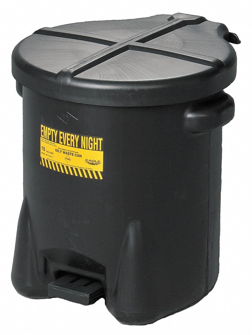 20GY41 - Oily Waste Can 10 gal Polyethylene Black