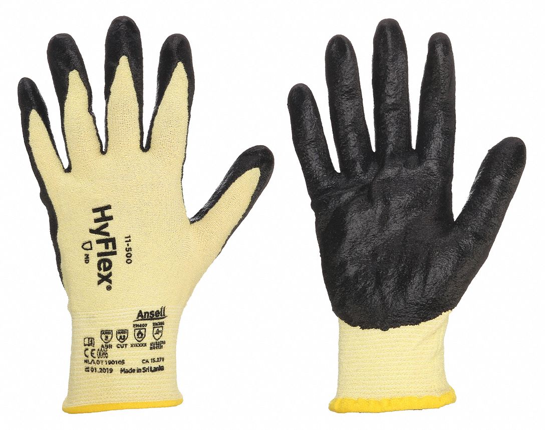 Resistant Gloves, Yellow/Black,